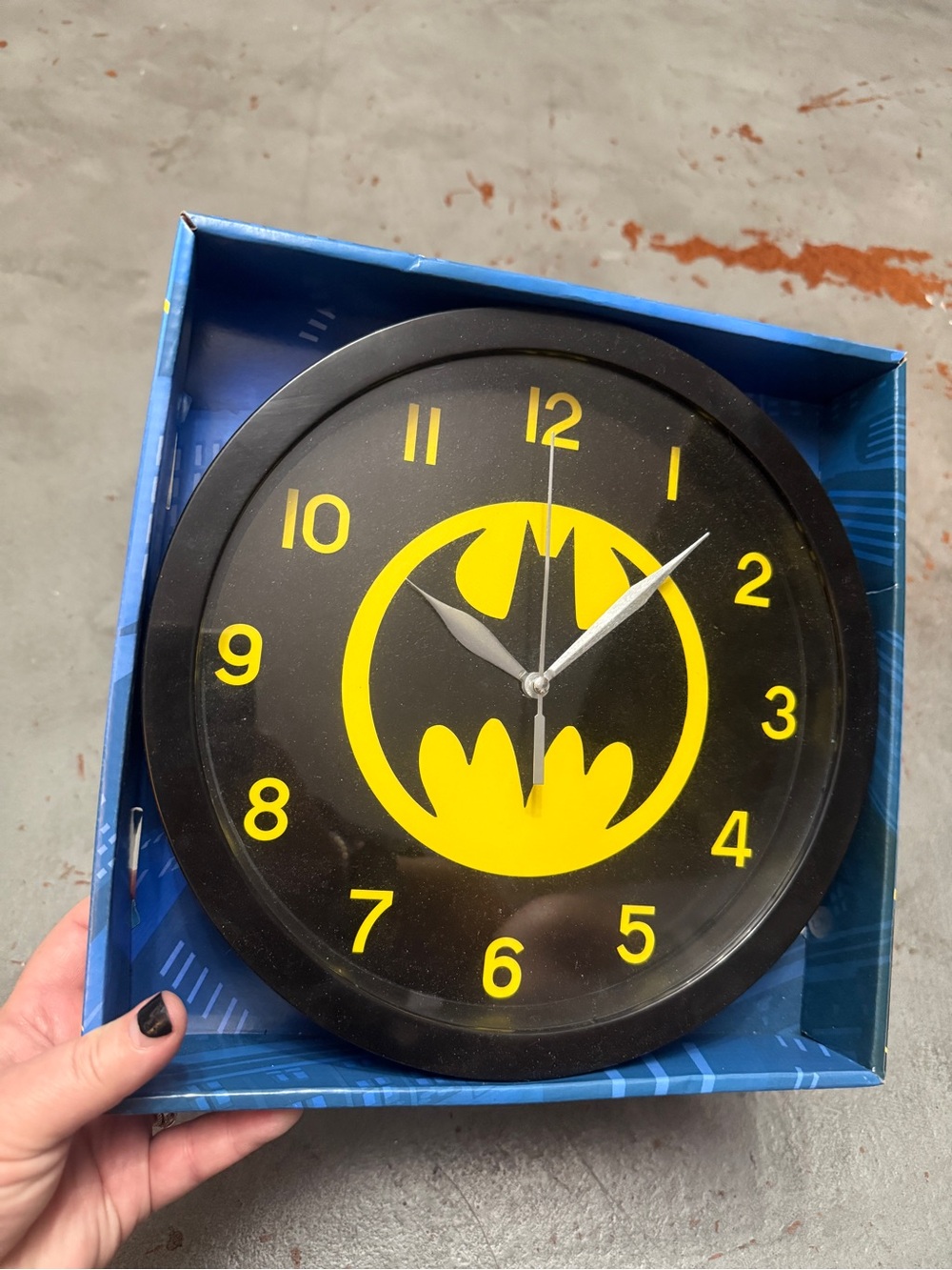 Batman Black and Yellow Round Wall Clock